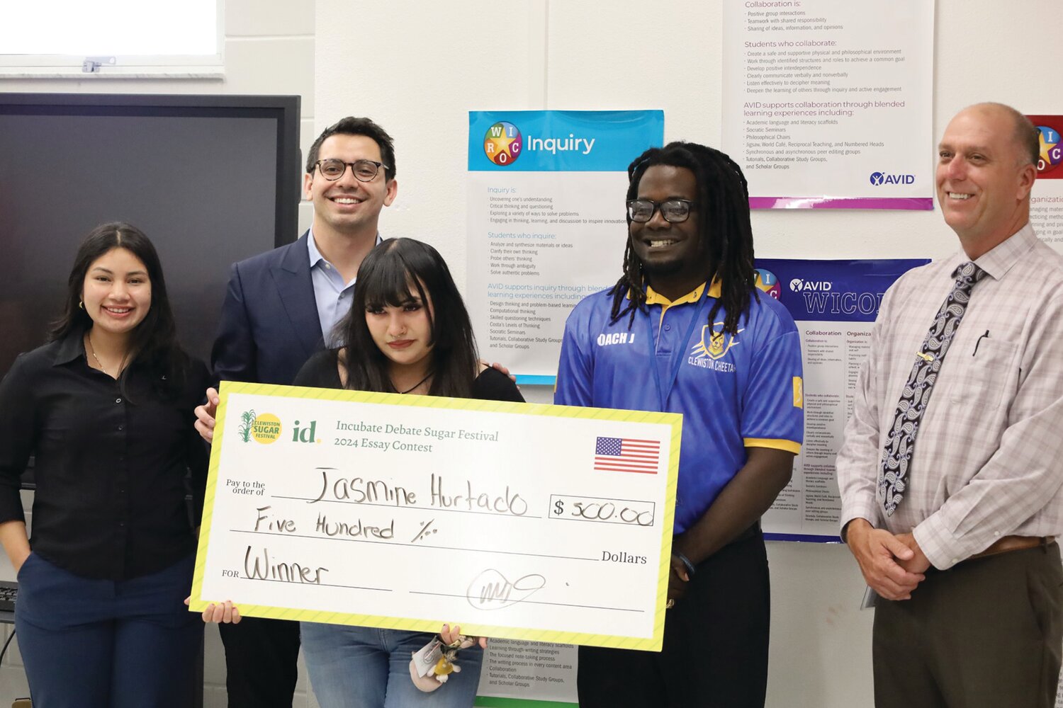 Jasmine Hurtado received $500 for winning the 2024 Sugar Festival + Incubate Debate Essay Contest.